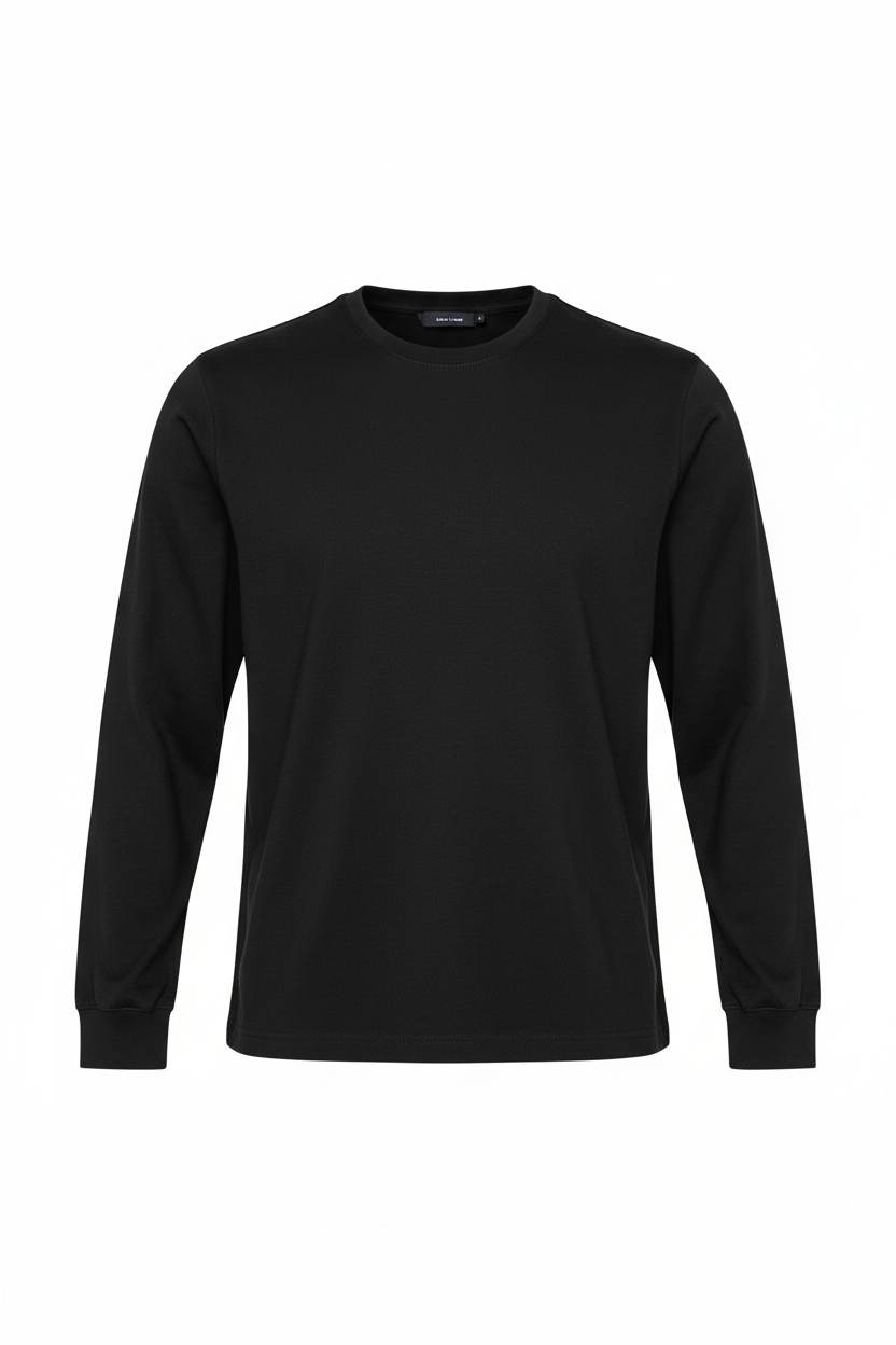 mens long sleeve black top