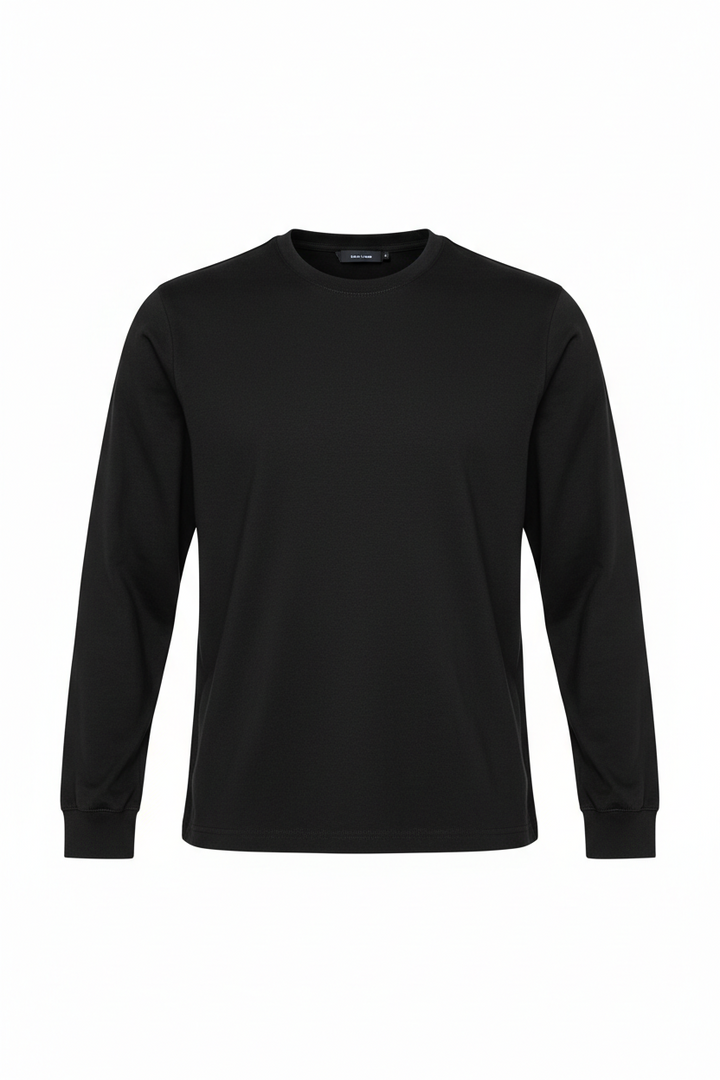mens long sleeve black top