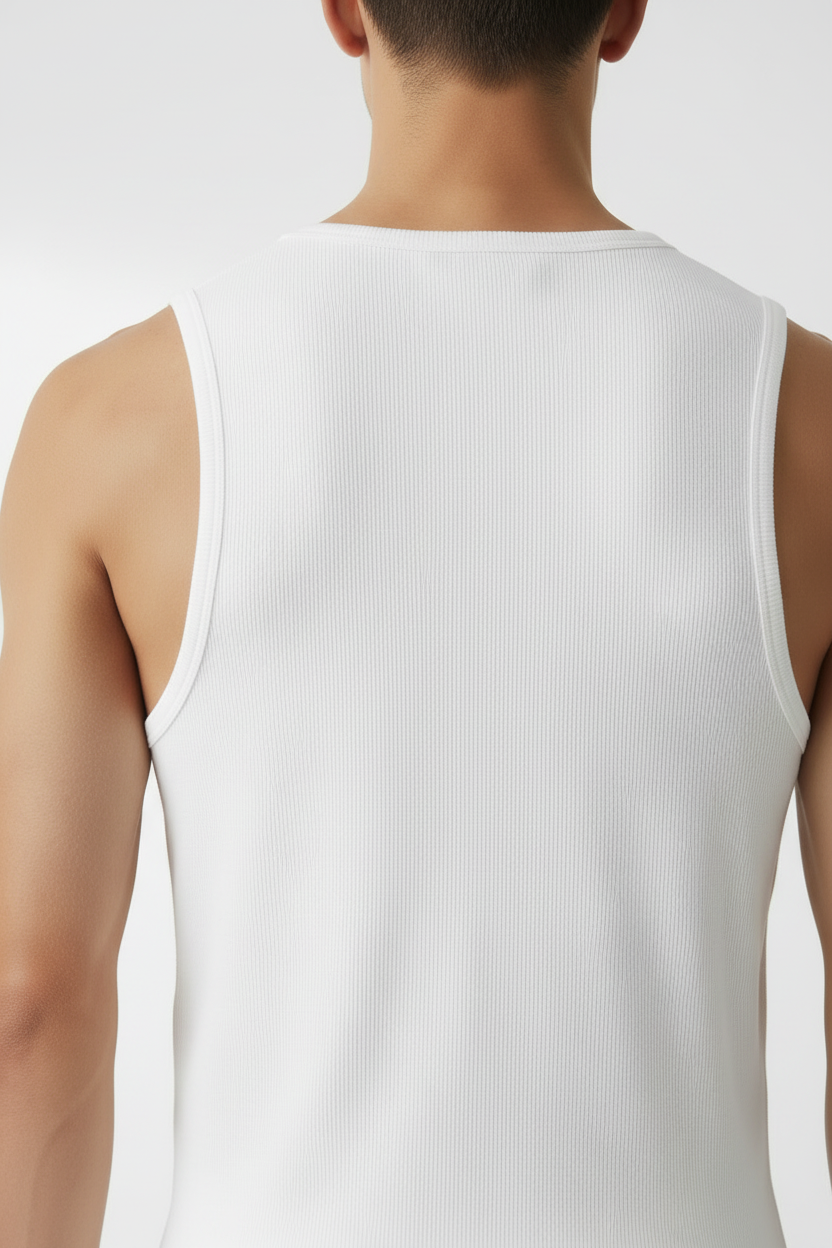 Mens white vest